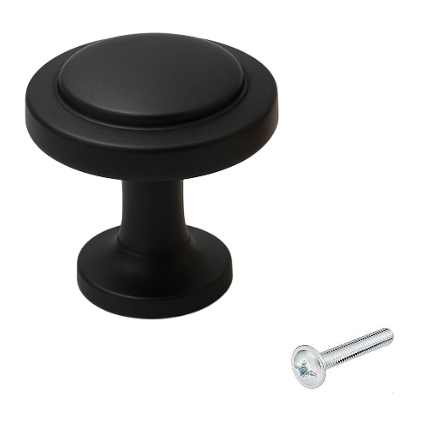 Furniture knob black round