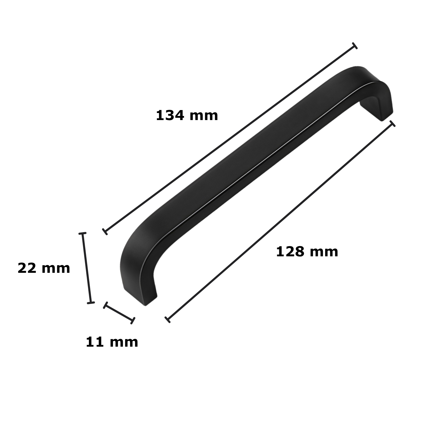 Handgreep York 128 mm Rvs Zwart