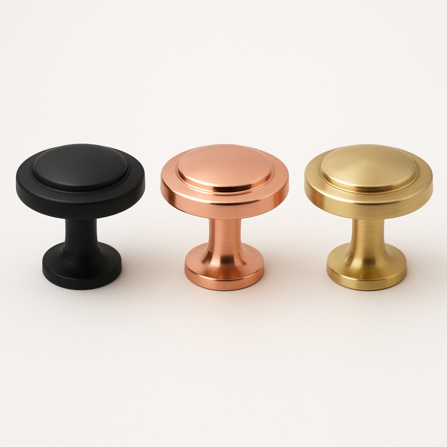 Furniture knob black round