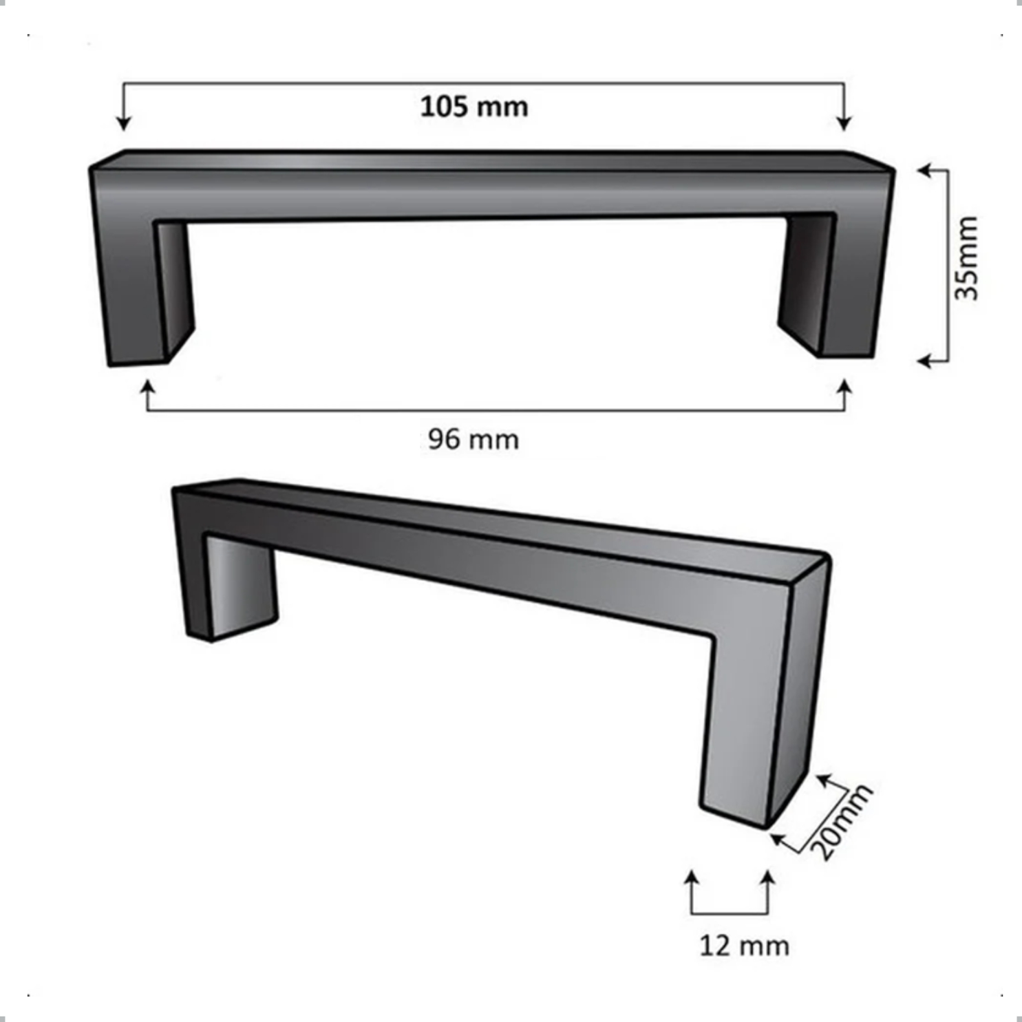 Handgreep Atlanta 96 mm RVS Goud