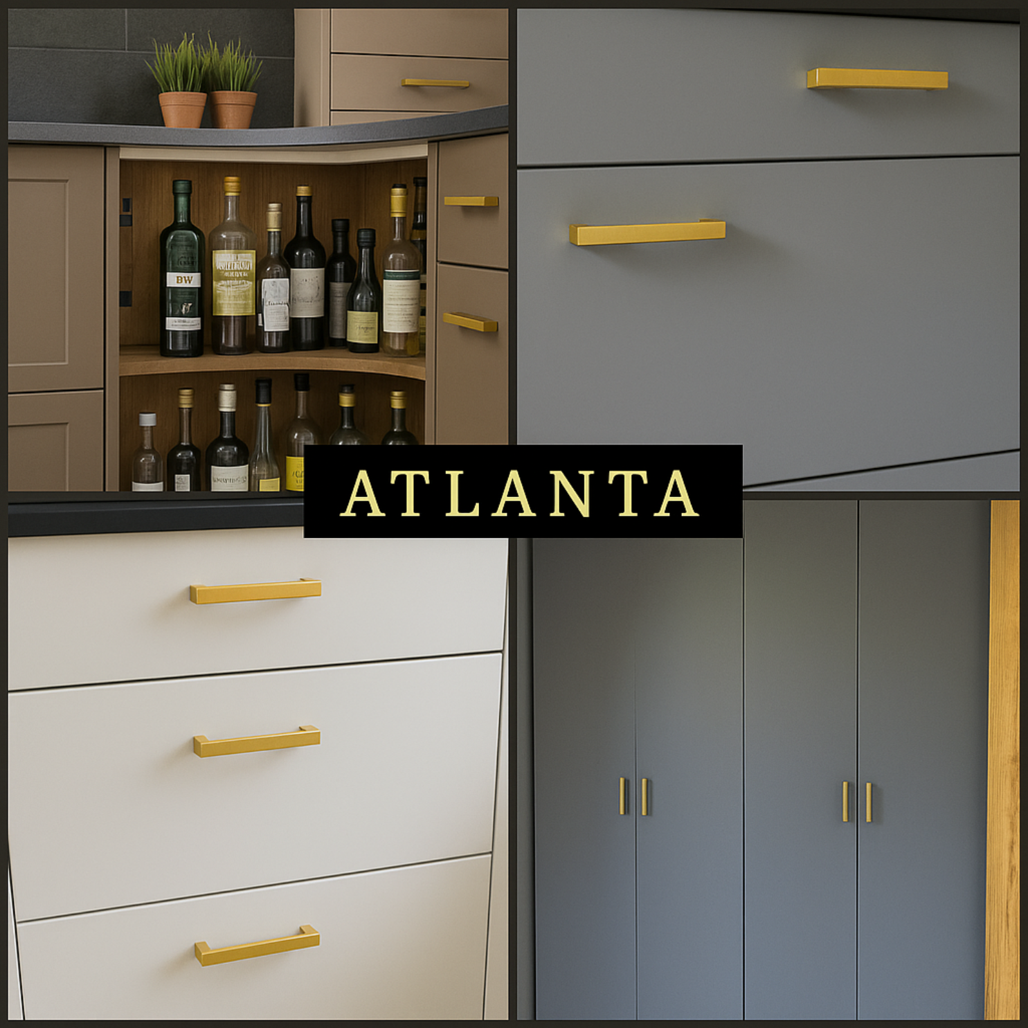 Handgreep Atlanta 96 mm RVS Goud