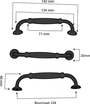 Handle Classic 128 MM Black