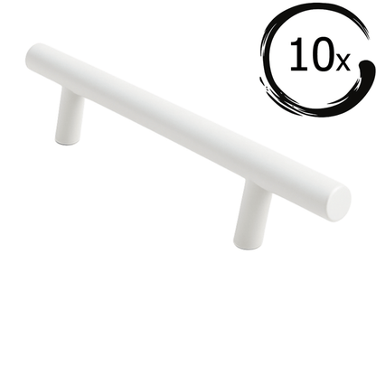 10X Handgreep Denver 128 mm RVS Wit