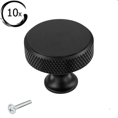 10X Door Knob 30mm Aluminium Black – Lowell