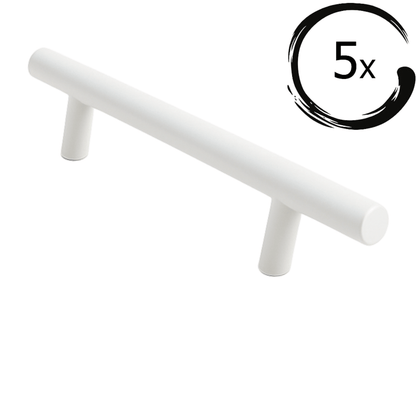 5X Handgreep Denver 128 mm RVS Wit