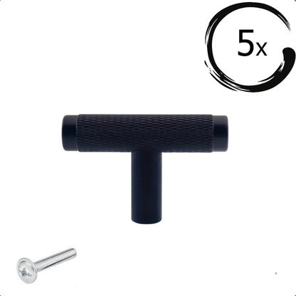 5X Deurknop Waco Zwart