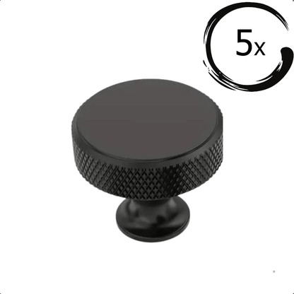 5X Deurknop Lowell 30 mm Zwart