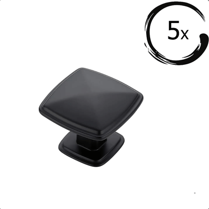 5X Deurknop Texas Mat Zwart