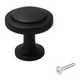 Furniture knob black round