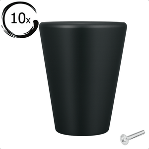 10X Deurknop 19mm Zwart – Akron - BY MJM - GMJ76-10