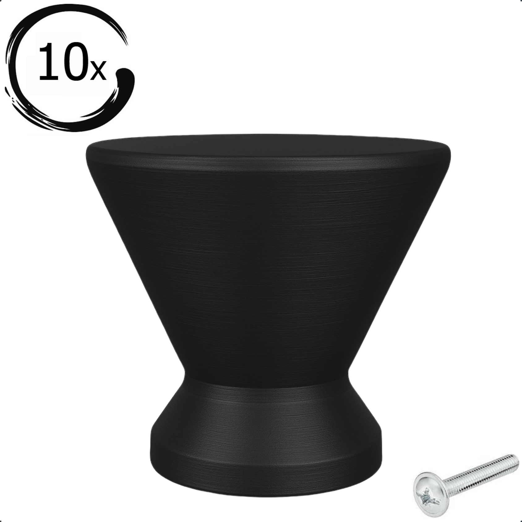 10X Deurknop 25mm Zwart – Dover - BY MJM - GMJ78-10