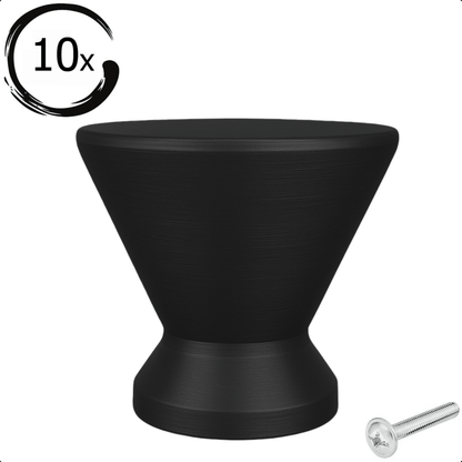 10X Deurknop 25mm Zwart – Dover - BY MJM - GMJ78-10