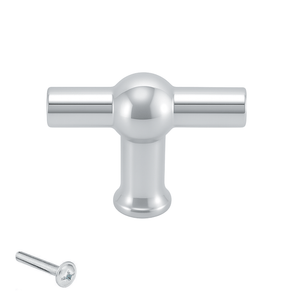 10X Deurknop 48mm Chroom – Kansas T - greep - BY MJM - GMJ54-10