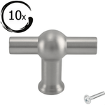 10X Deurknop 48mm RVS – Kansas T - greep - BY MJM - GMJ53-10