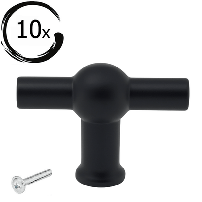 10X Deurknop 48mm Zwart – Kansas - BY MJM - GMJ27-10
