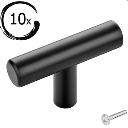 10X Deurknop 50mm Aluminium Zwart – Mesa - BY MJM - GMJ100-10