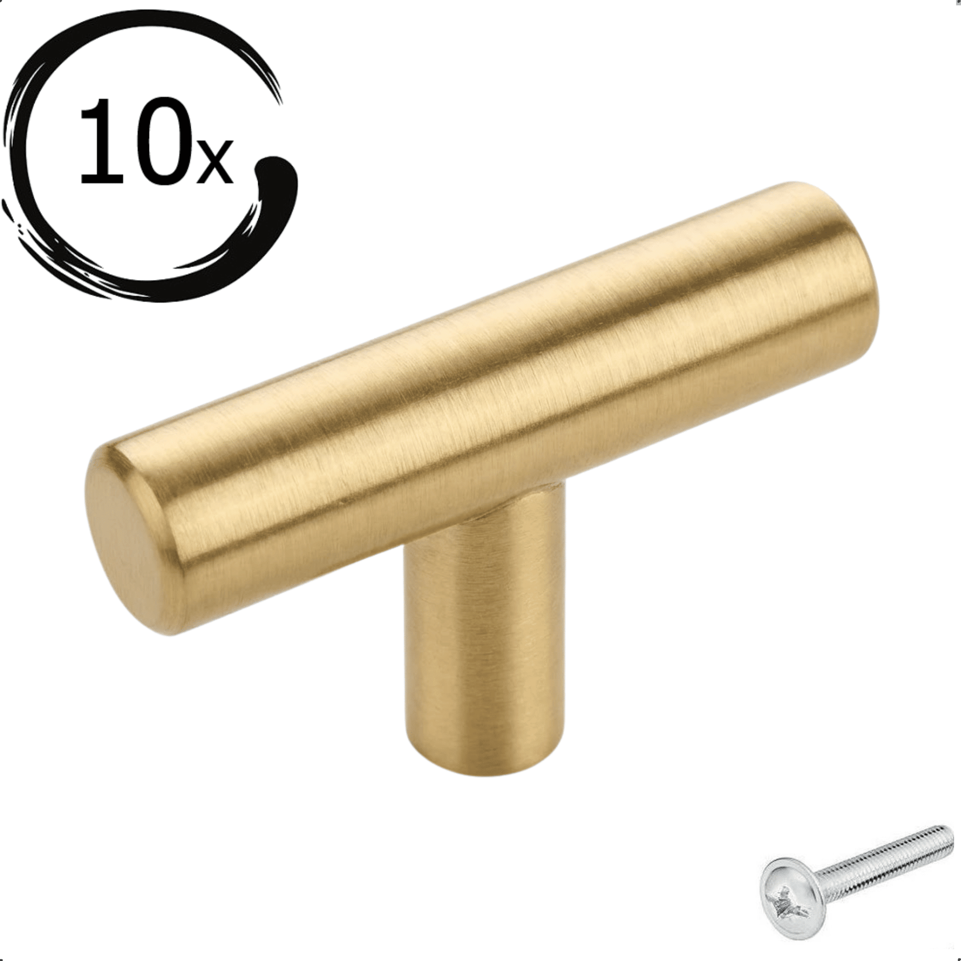 10X Deurknop 50mm RVS Goud – Denver - BY MJM - GMJ121-10