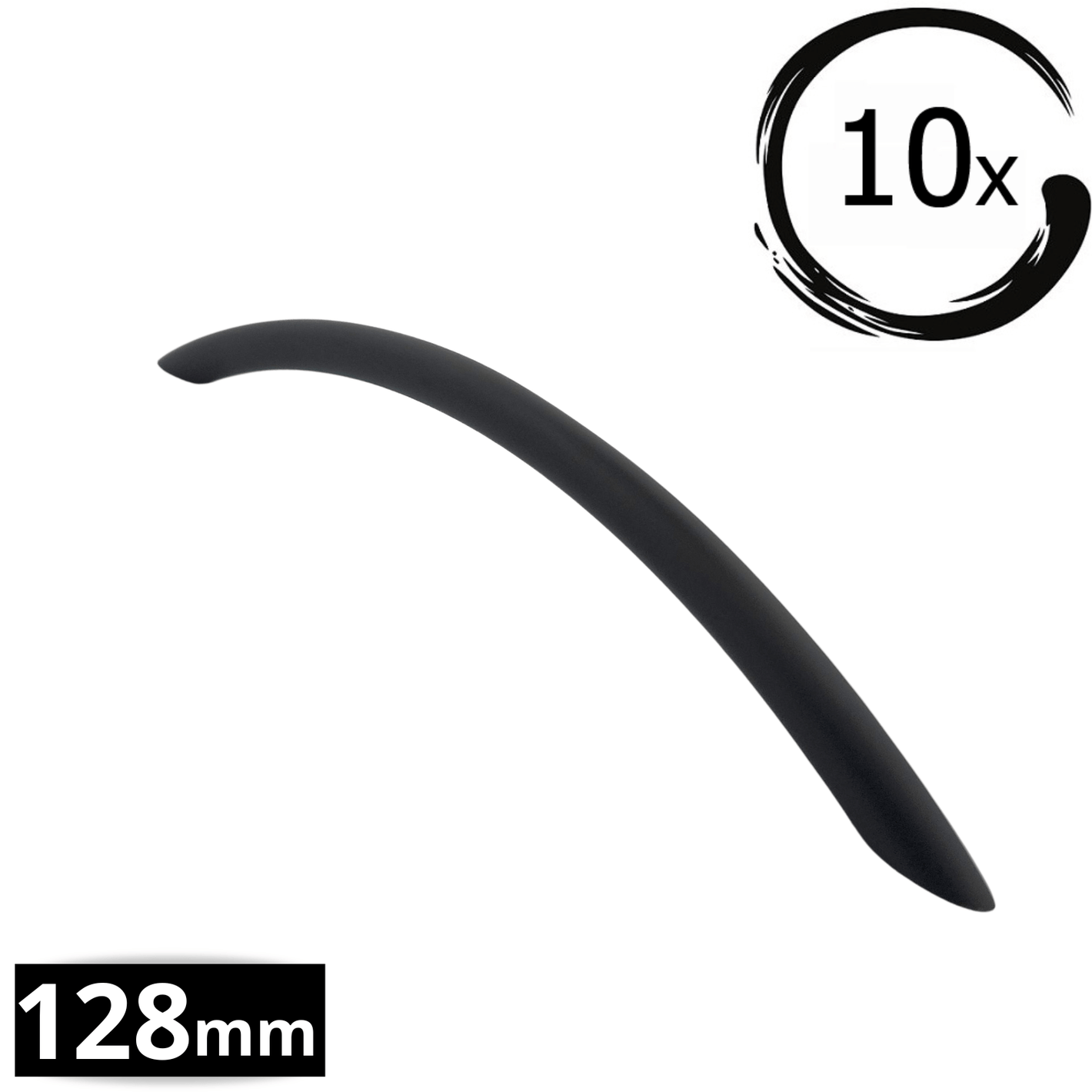 10X Handgreep 128mm Aluminium Zwart – Chicago - BY MJM - GMJ22-10