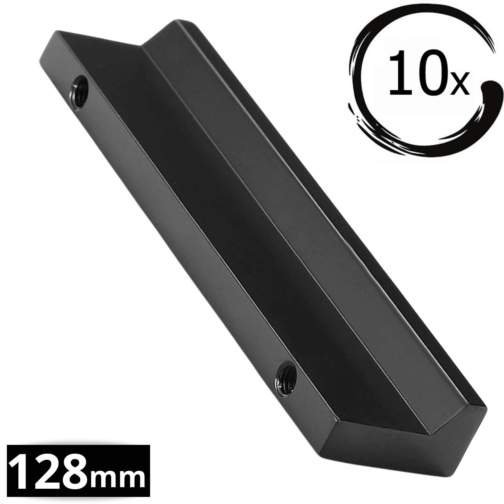 10X Handgreep 128mm Aluminium Zwart – Reno - BY MJM - GMJ17-10