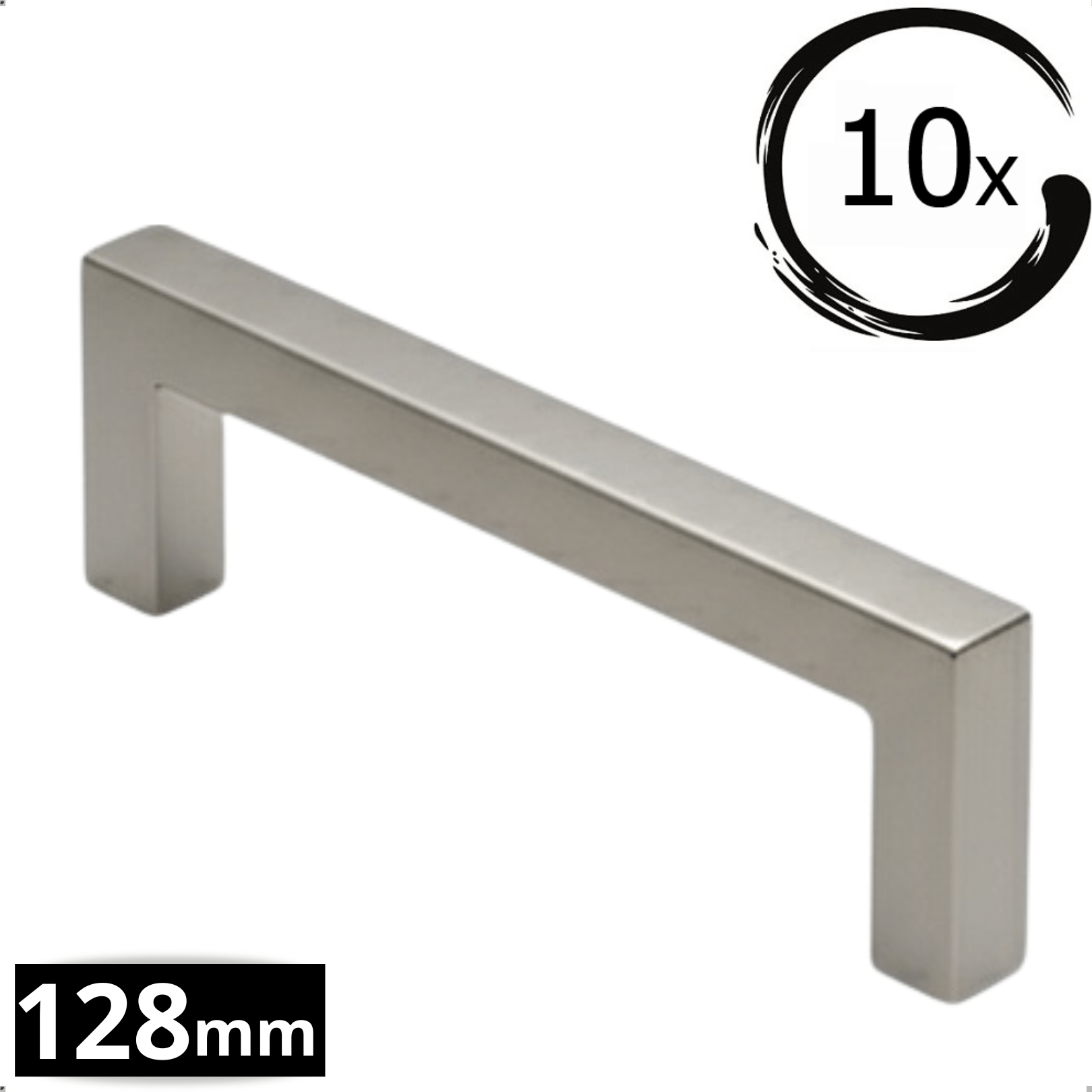 10X Handgreep 128mm RVS – Dallas - BY MJM - GMJ07-10