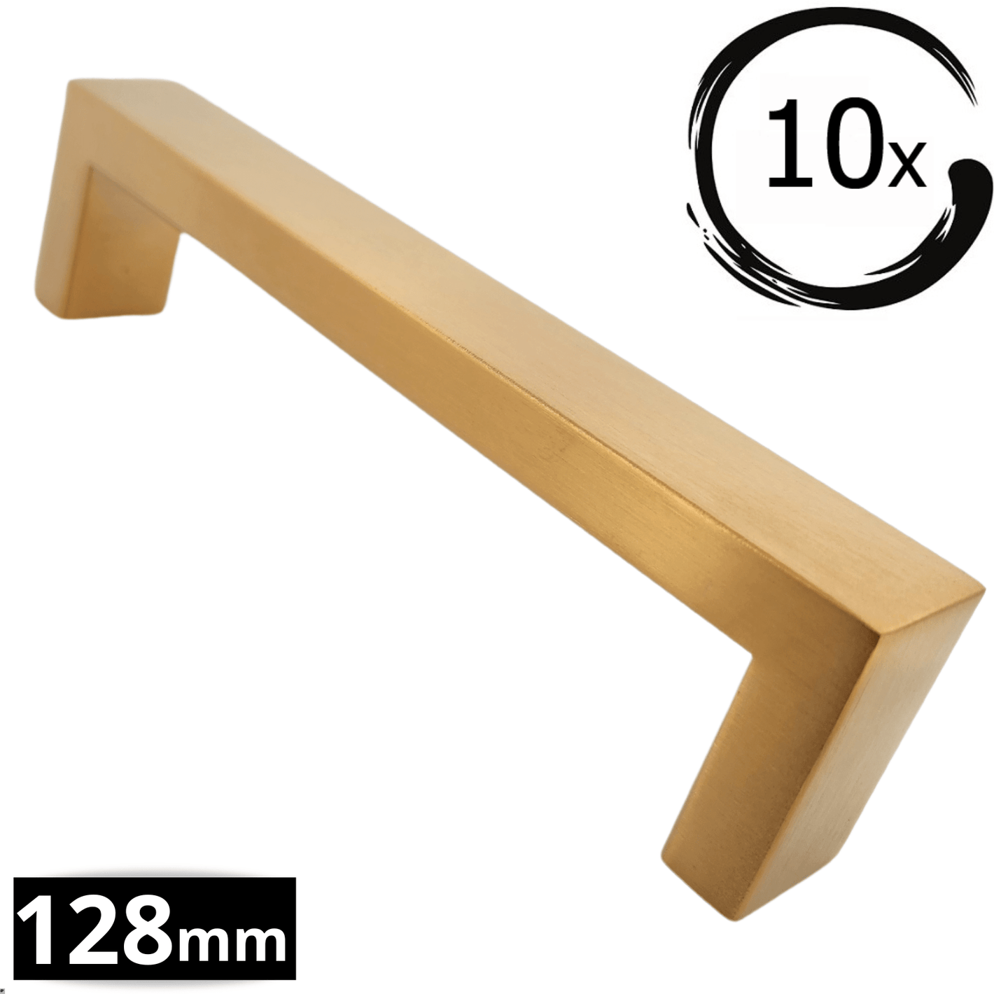 10X Handgreep 128mm RVS Goud – Atlanta - BY MJM - GMJ74-10