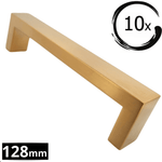 10X Handgreep 128mm RVS Goud – Atlanta - BY MJM - GMJ74-10