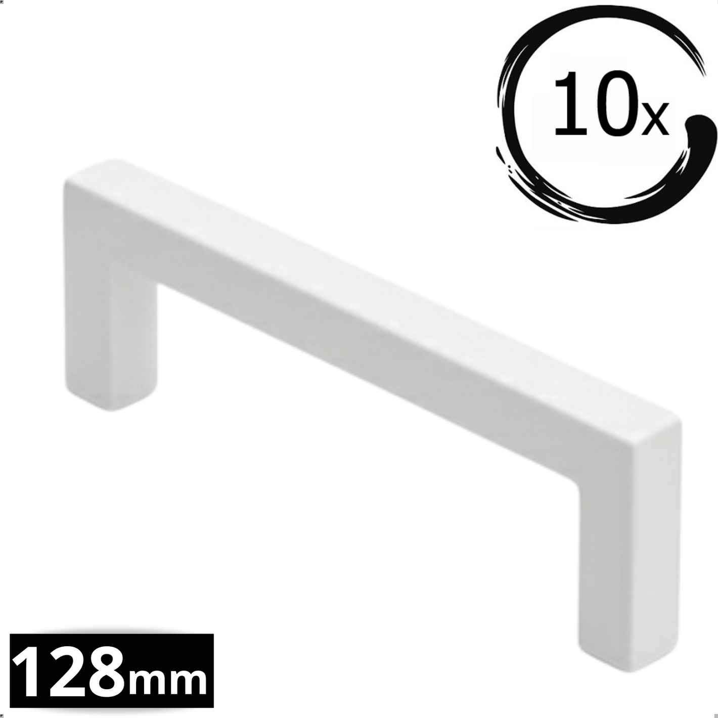 10X Handgreep 128mm RVS Wit – Dallas - BY MJM - GMJ60-10