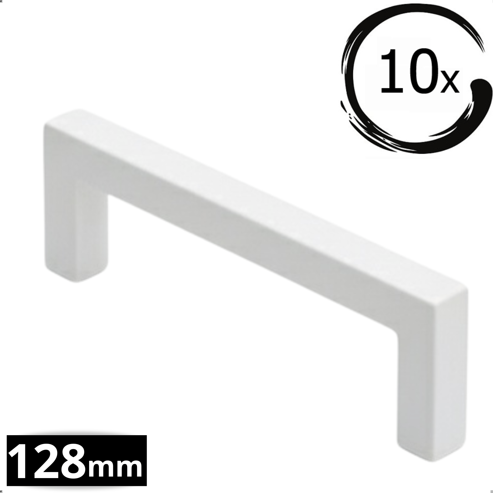 10X Handgreep 128mm RVS Wit – Dallas - BY MJM - GMJ60-10