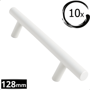 10X Handgreep 128mm RVS Wit – Denver - BY MJM - GMJ56-10