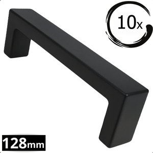 10X Handgreep 128mm RVS Zwart – Atlanta - BY MJM - GMJ05-10