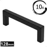 10X Handgreep 128mm RVS Zwart – Dallas - BY MJM - GMJ04-10