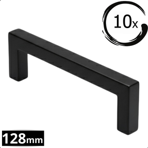 10X Handgreep 128mm RVS Zwart – Dallas - BY MJM - GMJ04-10