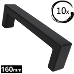 10X Handgreep 160mm RVS Zwart – Atlanta - BY MJM - GMJ14-10