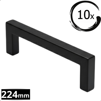 10X Handgreep 224mm RVS Zwart – Dallas - BY MJM - GMJ86-10