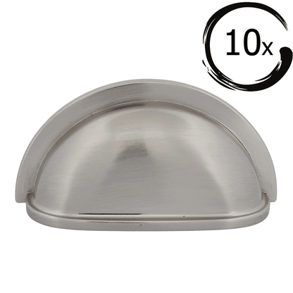 10X Komgreep 76mm Geborsteld Nikkel – Columbia - BY MJM - GMJ80-10