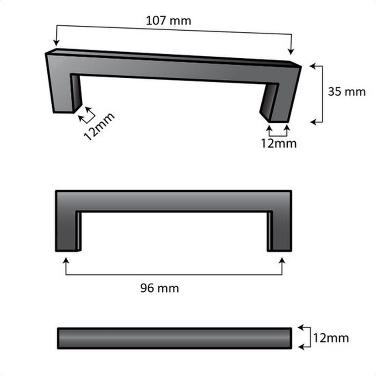 Dallas 96 mm RVS Wit