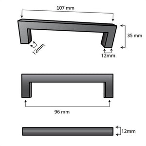 Handle Black 128 mm Modern