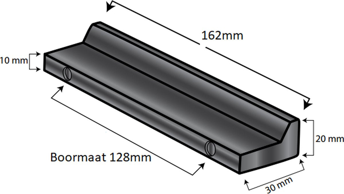 Handle 128 MM matt black Robust