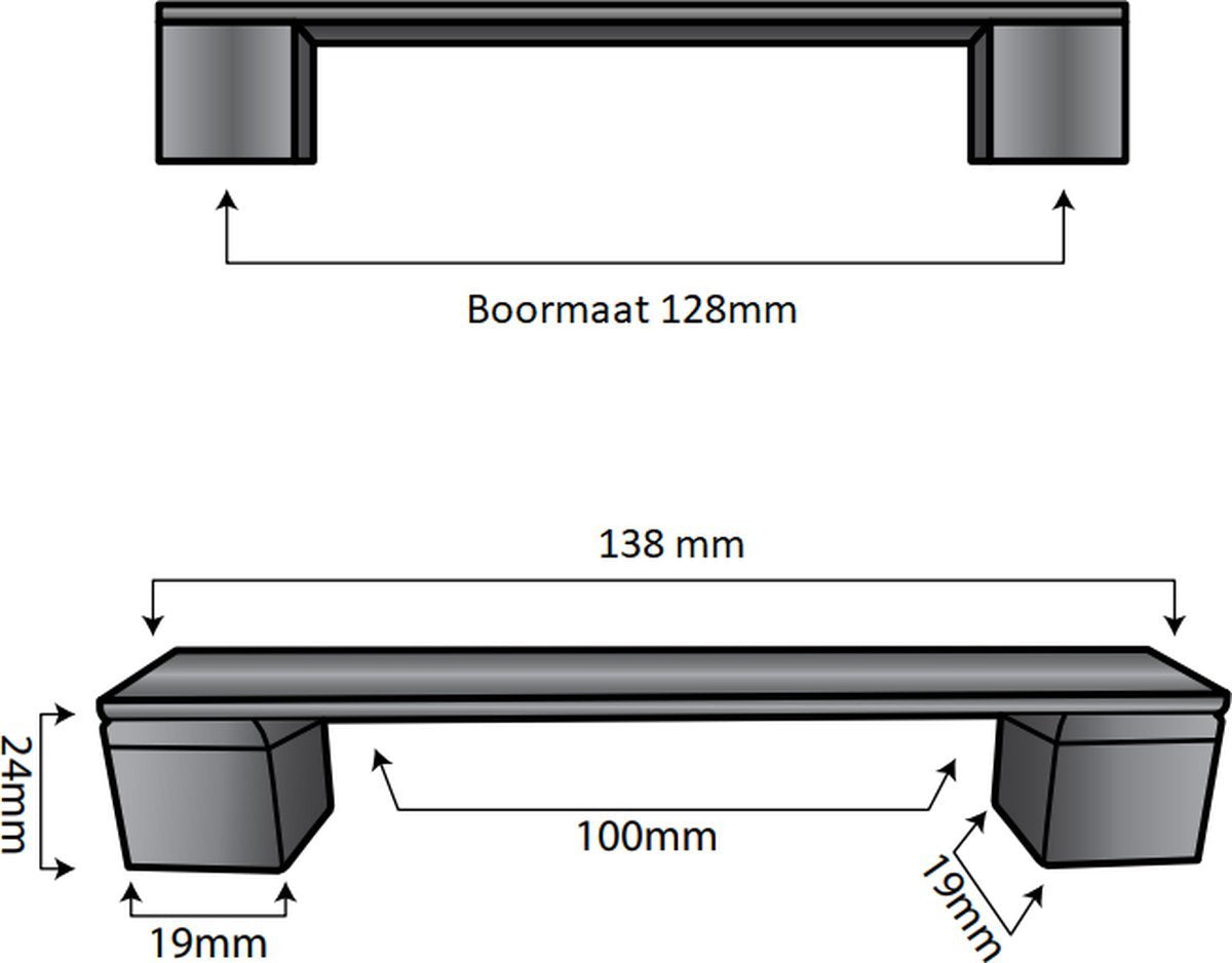 Handle stainless steel 128 mm Modern