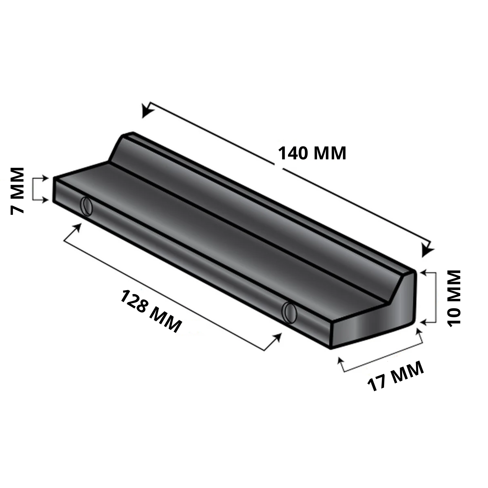 Handle 128 MM matt black Robust