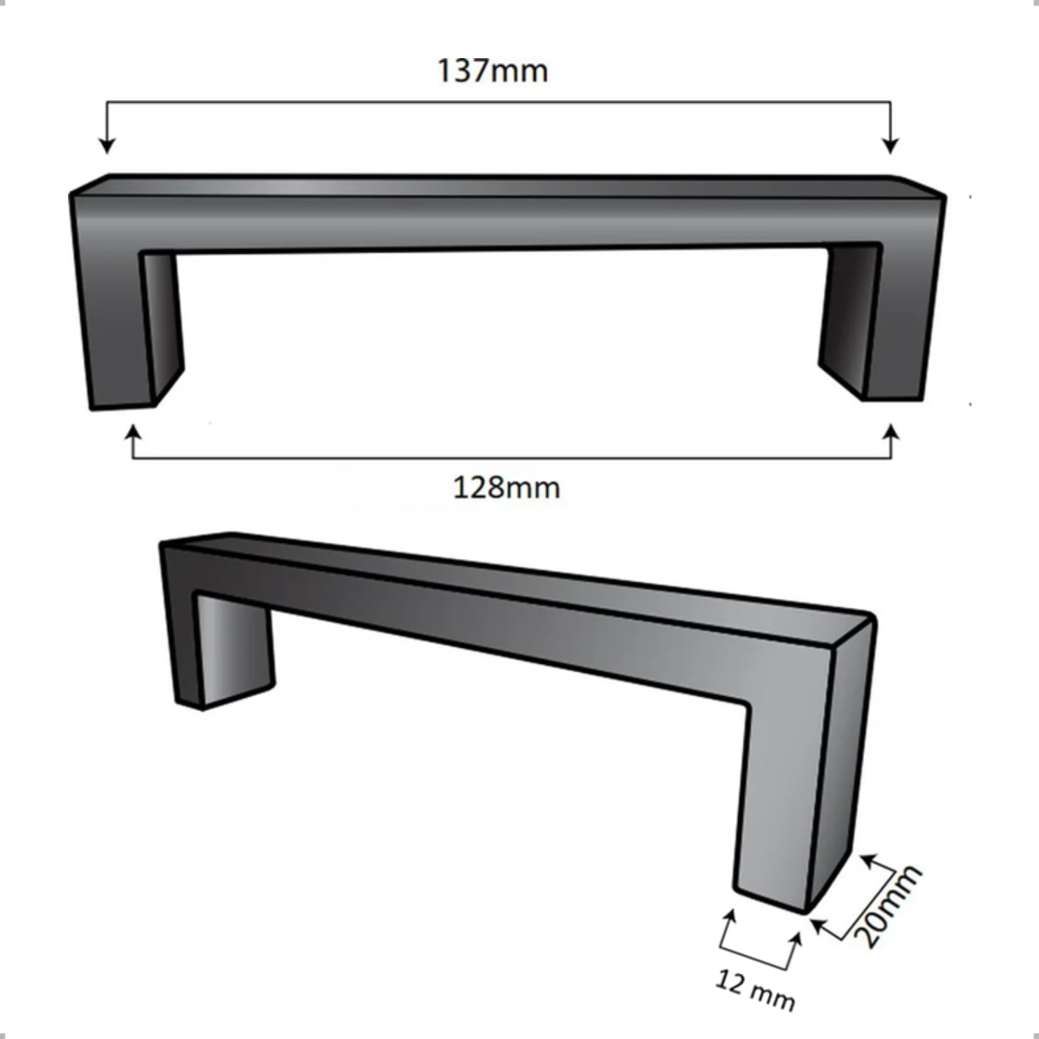 Grip black 128 mm tight