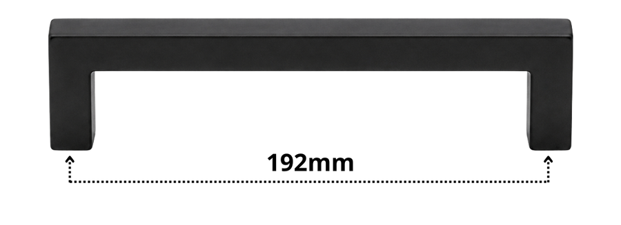 Griff 192 mm Edelstahl Schwarz – Dallas