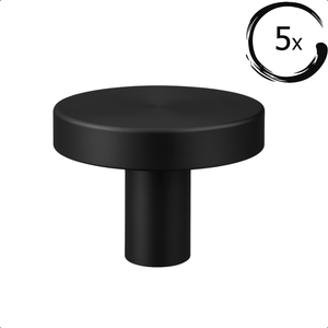 5X Deurknop Harbor Zwart
