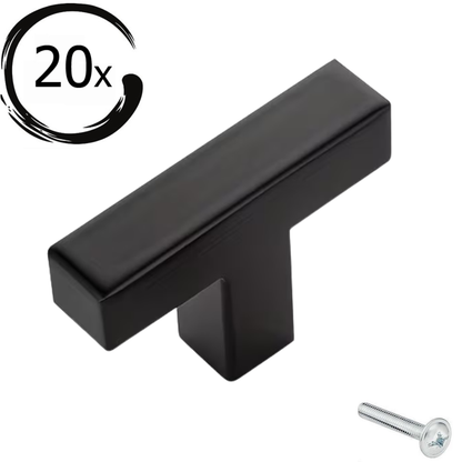 20X Meubelknop 50mm Zwart – Dallas