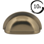 10X Komgreep Columbia 76 mm Brons - Klassieke handgreep in brons voor kastdeurtjes.