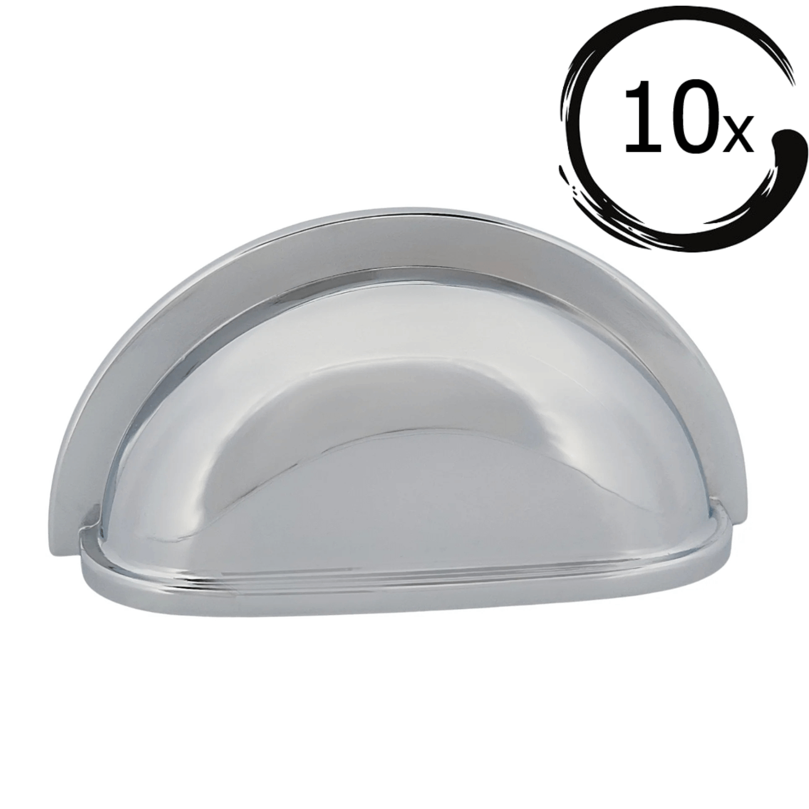 10X Komgreep Columbia 76 mm Chroom handgreep voor kastdeurtjes met klassieke uitstraling