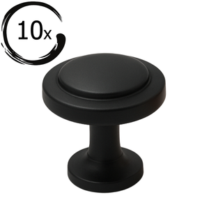 10X Deurknop Memphis 32 mm Zwart