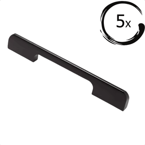 5X Handgreep Seattle 160 mm Aluminium Zwart