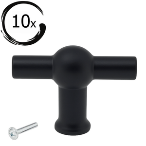 10X Deurknop Kansas 48 mm Zwart