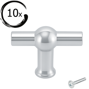 10X Deurknop Kansas 48 mm Chroom